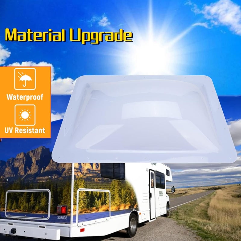 GEATaaT قبة السقف الخارجي RV، 18"x26" OD قبة سقف عالمية تناسب جميع فتحات السقف القياسية 14" x 22" استبدال مقطورة السفر RV كامبر شاحنة استبدال# SL1422W (أبيض) - Image 3